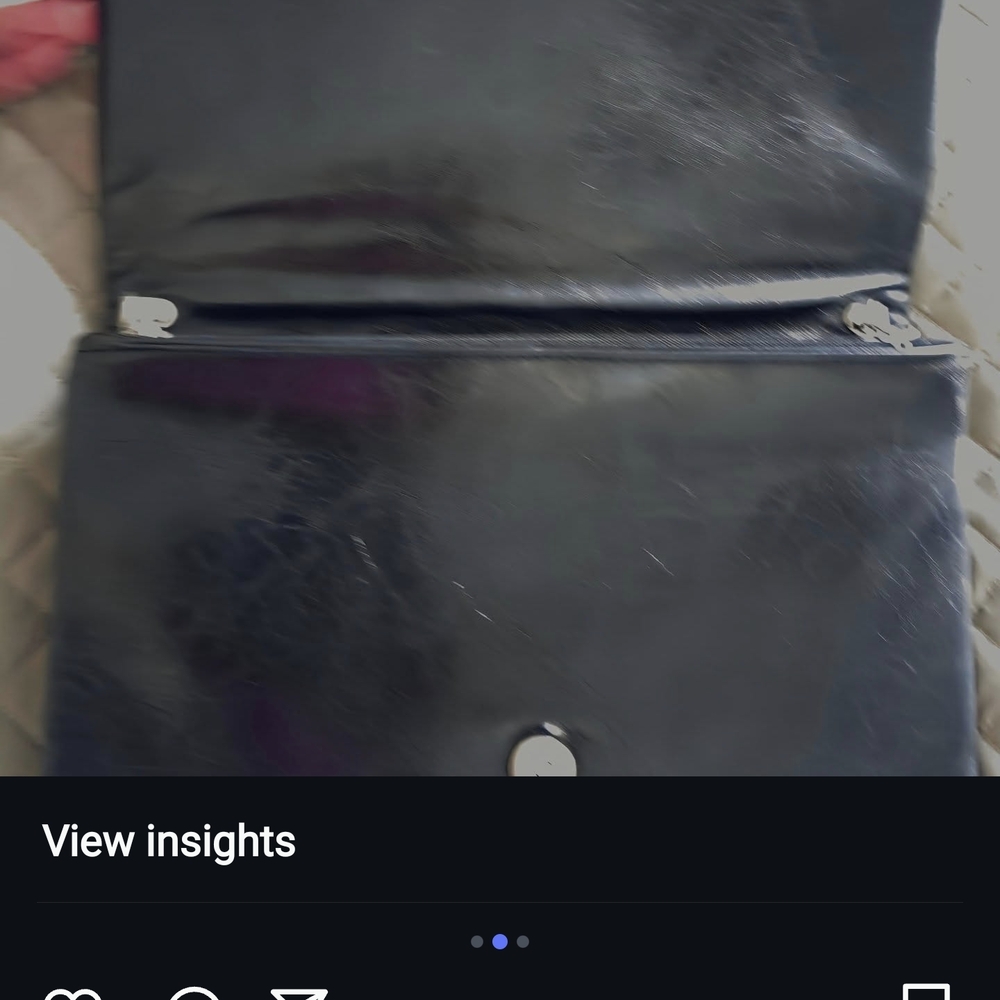 Black Clutch with Silver Grommets - Picture 2 of 6